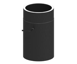 Elémente droit 300 mm noir - double paroi avec clapet papillon - Tecnovis TEC-Protect 150mm