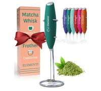 Elementi Ensemble fouet et mousseur à matcha - Puissant mélangeur électrique pour poudre - Kit de fouet électrique facile à utiliser - Créez des lattes sans effort avec la baguette et le mousseur à