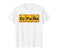 Éléments Chimiques du Tableau périodique Espagnol pour Nerds drôle Cool T-Shirt Graphique avec Valeur, Homme, Blanc, L