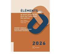 Eléments de droit pénal et de l'exécution des peines 2026