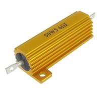 Éléments de limitation du courant 50W Watt 56 Ohm 5% Résistance de boîtier en aluminium montée sur châssis Gold Tone (50W vatio 56 ohmios 5% en chasis Montado en aluminio Resistor de caja Tono dorado