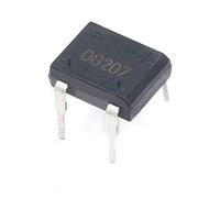 Éléments de limitation du courant Diode de redressement de pont, SMD DB207S, DIP-4 DB207 2A 1000V Diodes électroniques au silicium (Color : 100pcs, Size : DB207)