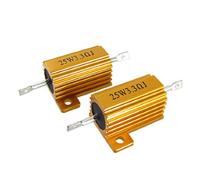 Éléments de limitation du courant Gold Tone 25W 3,3 Ohm 5% Boîtier en aluminium Résistances bobinées 2 pièces (Gold Tone 25W 3,3 Ohm 5% Aluminio Caja Resistencias bobinadas 2 Pcs