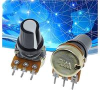 Éléments de limitation du courant Relais 5 ensembles WH148 1K 10K 20K 50K 100K 500K Ohm 15mm 3 broches linéaire conique potentiomètre rotatif résistance avec capuchon blanc AG2 (Size : 1M Ohm)
