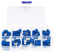 Éléments de limitation du courant Relais 50pcs 3386P Série 100R 200 500R 1K 2K 5K 10K 20K 50K 100K 500K Potentiomètre multi-tours Résistances variables avec coffret