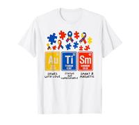 Éléments de Puzzle de Sensibilisation à l'Autisme Tableau périodique Science Jeu de Mots T-Shirt