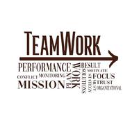 Éléments de travail d'équipe Focus Environnement de bureau Culture d'entreprise Stickers lettrage 30x50.6cm Plusieurs tailles disponibles Café