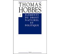 Éléments du droit naturel et politique - Thomas Hobbes - Vrin - broché - Essai