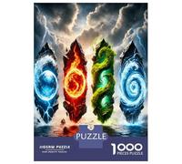 Éléments feu Glace 1000 Pièces Pack Puzzle Puissance d'équilibre Puzzle Classique Voitureton Épais - Ados 12-18 Ans, Logique, pour Les Amateurs De Puzzles 70x50cm/1000pcs