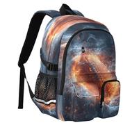 Elements of Fire and Water Rugby Sac à dos de voyage pour ordinateur portable 14 pouces Sac d'école robuste Cartable College Bookbag