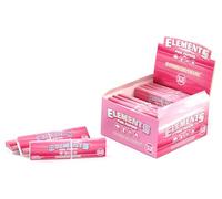 Elements Pink Connoisseur Thin King Size Slim Papers + Tips - 1 boîte / 24 carnets Blanc