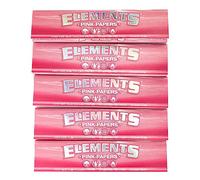 Elements Ultra thin King Size Slim PINK rolling paper - 5 booklets / 160 papers