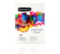 Elements Ultra Yupo Paper A4 | Papier synthétique 200 g/m² | Imperméable et recyclable - 10 feuilles pour encres à l'alcool, aquarelles et plus encore