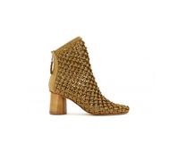 Elena Iachi - Bottines en cuir avec dessus tissé - Femme - Chaussures - Brun - Taille: 37 1/2 EU