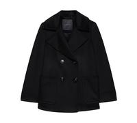 Elena Mirò, Femme, Vestes, Noir, Taille: 54 FR Caban Double-Breasted en Drap de Luxe