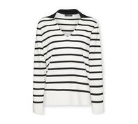 Elena Mirò - Pull rayé en viscose mélangée - Femme - Pulls - Blanc - Taille: 42 FR