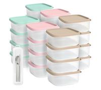 ELENANO| 24 Boite Plastique Alimentaire + Boîte de Rangement Portable Cadeau | Boite Conservation Alimentaire | Pot Conservation Bébé | 350 ml | Made in Europ (24 ud 350 ml)