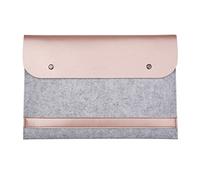 ELEOPTION Housse de protection en feutre et cuir pour MacBook - Double couche - Convient également pour souris iPad Mini Air iPhone (MacBook 12", or rose)