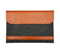 Eleoption Housse de protection en feutre et cuir pour ordinateur portable - Double couche - Compatible avec souris - iPad mini Air - iPhone (Macbook Air 11,6", Marron)