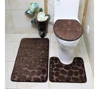 Eleoption - Lot de 2 tapis de bain antidérapants en mousse à mémoire de forme respirante, doux et confortables, absorbants l'eau, pour salle de bain, tapis de bain antidérapant