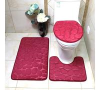 Eleoption - Lot de 2 tapis de bain antidérapants en mousse à mémoire de forme respirante, doux et confortables, absorbants l'eau, pour salle de bain, tapis de bain antidérapant