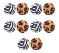 ELEOUTI 10 Pièces Balle à Chat Interactive en Coton et PP Motif Léopard pour Exercice et Santé des Chats Intérieur pour Changer Comportement de Morsure Couleur Aléatoire