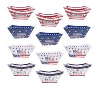 ELEOUTI 12 Pièces Boîte à Snacks Portable en Papier Design Patriotique pour Fête et Soirée Cinéma, Légère Collation Independence Day