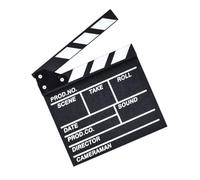 ELEOUTI 1pièce Clap de Cinéma en Bois Foncé Petit Format Accessoire Réalisateur Film Planchette Clapboard pour Tournage Décoration Studio et Photo