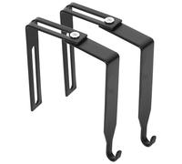ELEOUTI 2 Pièces Crochet de Porte Réglable en Fer Noir, Support | Profil Plat Renforcé, Usage Armoire et Maison, Surface Résistante aux Rayures, Gain de Place Discret