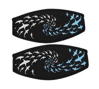 ELEOUTI 2 Pièces Sangle de Masque de Plongée Noire en Néoprène Double Couche Anti-Irritation Compatible pour Cheveux pour Sports Nautiques en Lacs et