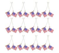 ELEOUTI 24 Pièces Décorations Suspendues Patriotiques pour Fêtes Familiales et Noël, Pendentifs Drapeau Américain en Plastique Installation Simple et Design 3D Vif