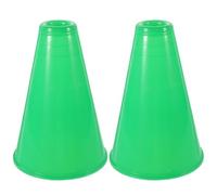 ELEOUTI 2pcs Mégaphones en PP pour Fête Anniversaire et Coupe Monde, pour Jeux de Soirée et Événements Football Night Parties, Vert, Générateur de Bruit