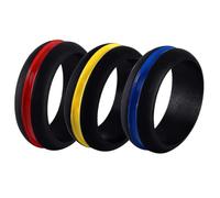 ELEOUTI 3 Pièces Bague de Couple en Silicone, Lot Trois Couleurs | Aspect Classique et Élégant, Très Dur, Presque sans Rayures, pour Soirée, Bar, Adultes Couleur Aléatoire