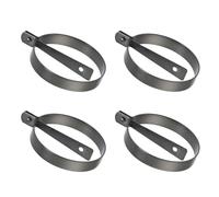 ELEOUTI 4pièces Lot de Moules à Œufs Antiadhésifs Ronds Épais avec Poignées Pliables Cuisson Facile des Œufs Pochés et Crêpes Nettoyage Simple et Rangement Pratique