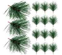 ELEOUTI Aiguilles de Pin Artificielles de Noël Vertes Bicolores, 30 Pièces, Accessoires de Bricolage pour Décorations Intérieures, Branches de Pin Réalistes Résistantes à L’Eau,