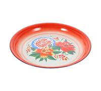 ELEOUTI Assiette Émaillée Vintage 25 Cm Plateau Alimentaire Épaissi Assiette Réutilisable pour Apéritif Chinois et Maison Vaisselle Émaillée de Style Chinois Robuste
