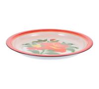 ELEOUTI Assiette en Émail de Style Chinois Chic, Plateau à Dessert Rond pour Conserver Gâteaux et Snacks, pour Café ou Salle D'étude, Design Délicat et Vintage