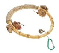 ELEOUTI Balançoire en Bois Solide pour Perroquets et Perruches d'Entraînement Suspendu Anneau Résistant Accessoires pour Cages à Oiseaux Stimulation et Exercice Interactifs