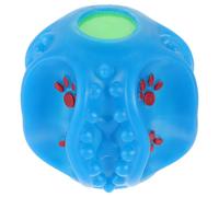 ELEOUTI Balle à Friandises Interactive pour Chien en Latex Bleu, Sonore pour Activité Physique et Nettoyage des Dents, pour Chiens Petits et Moyens