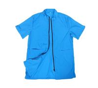 ELEOUTI Blouse Anti-Statique de Toilettage pour Animaux en Polyamide Bleu Manches Courtes et Séchage Rapide, pour Soins à Domicile et Professionnels