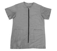 ELEOUTI Blouse de Toilettage Imperméable en Polyester pour Toiletteurs Canins, Manches Courtes, Anti-Statique, avec Poches Pratiques, Adaptée pour Salon de Toilettage