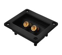 ELEOUTI Boîtier de Borne de Haut-Parleur 2 Voies en Cuivre Pur, Connecteurs Stables pour Enceintes DIY, Design Compact Carré pour Projets Audio Maison