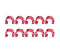 ELEOUTI Boucle de Vélo de C en Alliage D'aluminium Rouge, Clips Câbles Léger pour Fixation de Câbles de Frein et Gestion des Lignes, Pack de 10 Pièces pour VTT et BMX