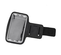 ELEOUTI Brassard de Téléphone Portable en Néoprène Noir Trous pour Écouteurs, Résistant, Sport en Extérieur Course, Compatible 4,7 Pouces