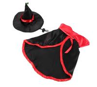 ELEOUTI Cape de Vampire Confortable et Facile à Enfiler pour Animaux de Compagnie Noir Chapeau de Magicien pour Cosplay et Halloween