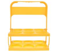 ELEOUTI Casier à Bouteilles Portable en Plastique Jaune, Support Pliable pour 6 Bouteilles de Bière, Design Multifonctionnel et Solide, pour Pique-niques ou Fête