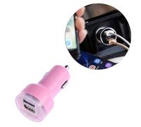 ELEOUTI Chargeur de Voiture USB Double Port Mini LED Bleu Adaptateur USB pour Téléphone Portable Design Compact et Robuste Compatible Tablettes et Smartphones Couleur Rose