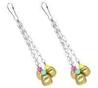 ELEOUTI Clochette Suspendue Offrant Amusement et Décoration pour Perroquet 2 Pièces en Alliage Doré Résistant aux Morsures Couleur Aléatoire pour Cage pour Conures et