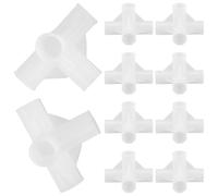 ELEOUTI Connecteurs en Plastique Blanc pour Tringle à Sèche-Linge 10pcs, Raccords Robustes pour Armoire et Étagère à Chaussures, Assemblage DIY Stabilité Renforcée