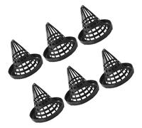 ELEOUTI Couvercle de Piège à Pêche Accessoire Indispensable Portable en Plastique Noir Léger, Lot de 6 Pièces pour Sorties de Pêche en Plein Air pour Cage à Anguilles et Crevettes